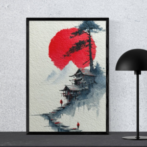 The Red Ball Of Fire With The Touch Of The Nostalgic Hills