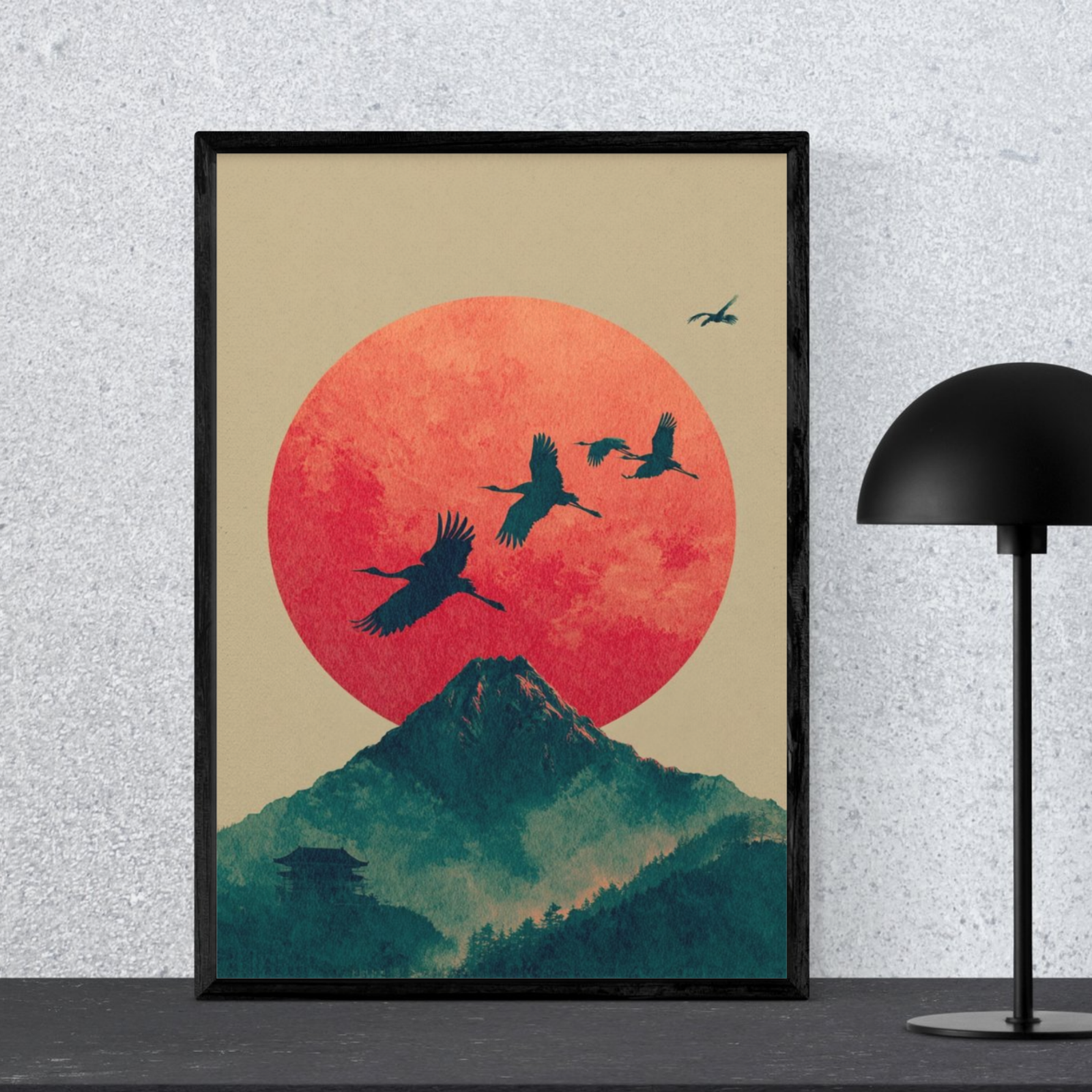 Birds Flying In The Captivated Frame Of The Sunset In Hills